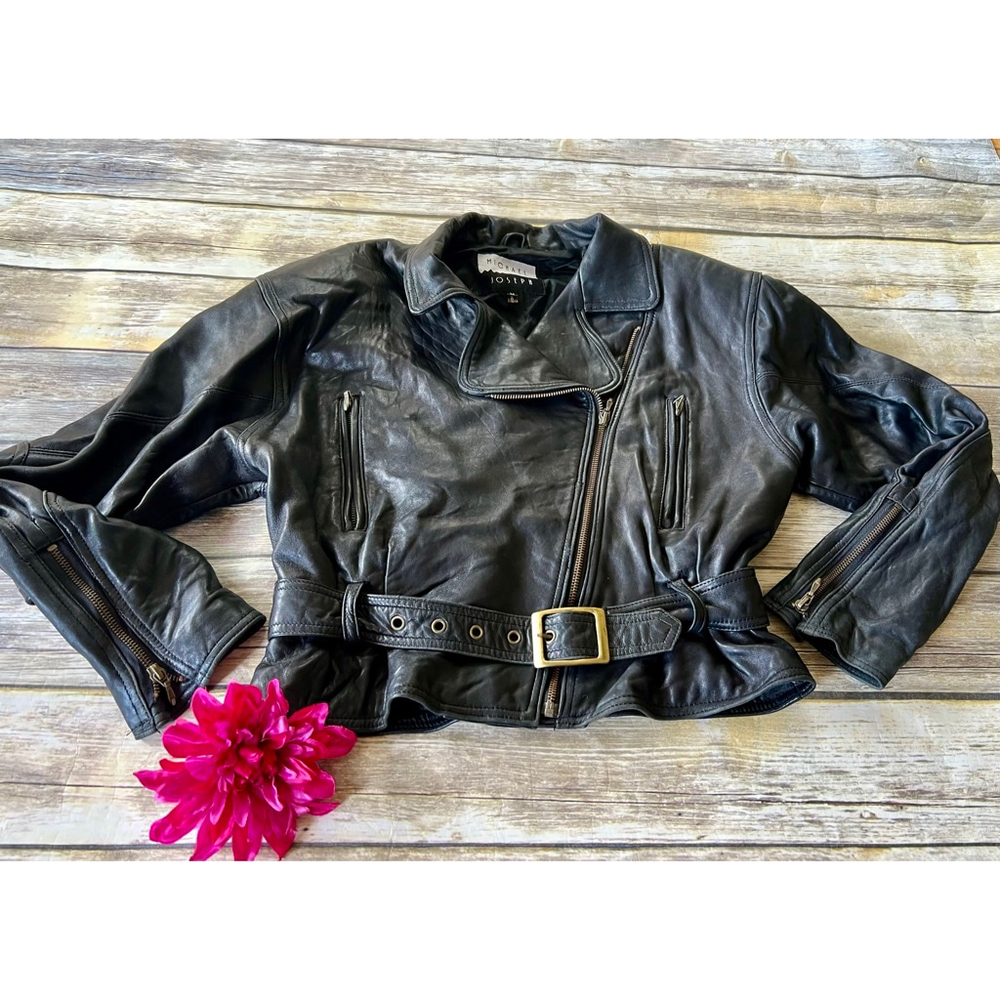 Micheal Joseph Leather Biker Jacket - Picture 8 of 8